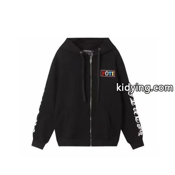 クロムハーツ コピー ジップパーカー 話題 カラーロゴ FOTI デザイン ブラック CHROME HEARTS-0