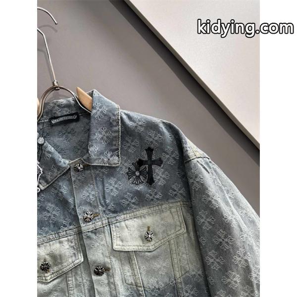 期間限定 デニムジャケット グレー プレミアム 定番 CHROME HEARTS クロムハーツ コピー-1