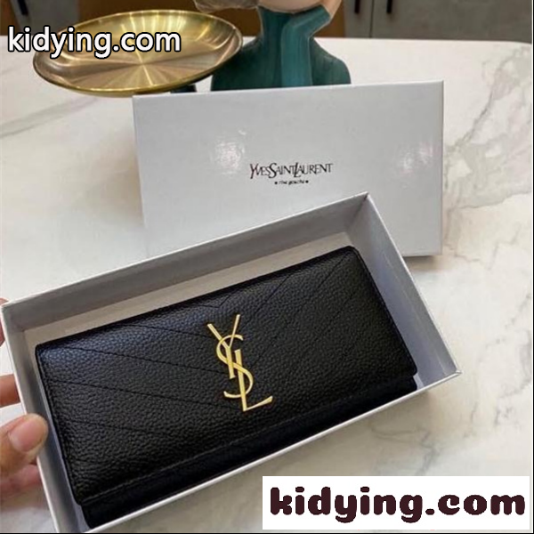 高級感溢れる サンローラン コピー 財布 ゴールド ブラック 収納便利 人気 Saint Laurent 大容量 シンプルエレガント-1