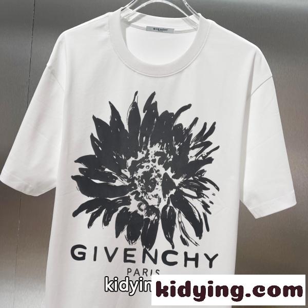 GIVENCHY（ジバンシー）コピー 2026新作 フラワープリント ビッグロゴTシャツ 半袖カットソー ストリートモード-9