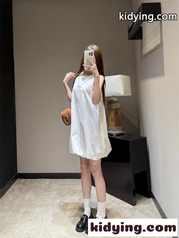 PRADA ノースリーブ ワンピース フレアシルエット プラダ コピー ミニ丈 シンプル-4