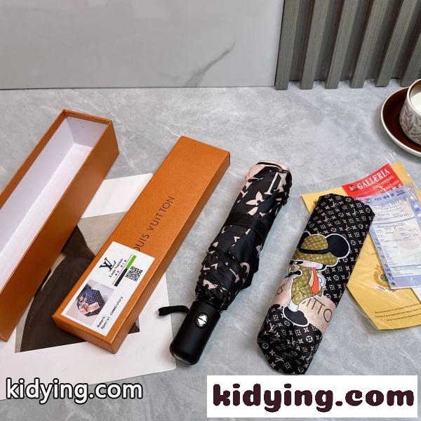 2026新作 LOUIS VUITTON 激安 ルイヴィトン 全自動折りたたみ傘 晴雨兼用 UVカット 遮熱 軽量 ワンタッチ開閉 ギフトBOX付き-5