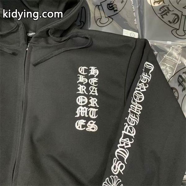 人気上昇中【Chrome Hearts】Vertical Logo Fleece Zip-Up Hoodieクロムハーツジップアップコピー-4