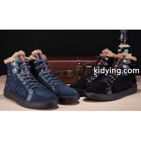 すごいオシャレ感 2015 PRADA プラダ ハイカットスニーカー インナーボアモカシンシューズ 2色可選 履き心地抜群_スニーカー、靴_メンズファッション_スーパーコピーブランド激安通販 専門店-0