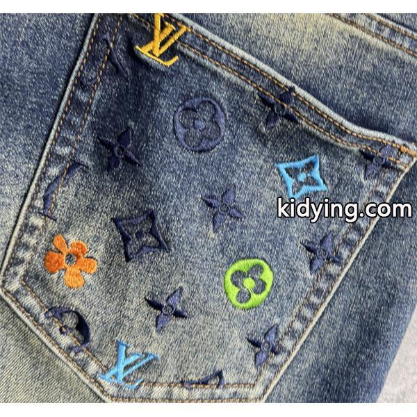 2025秋冬話題作・ネイビー 刺繍 LOUIS VUITTON ルイヴィトン コピー デニムパンツ トレンド最前線-6