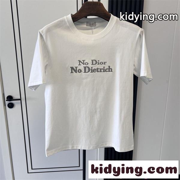 ミニマル プリント DIOR 半袖Tシャツ メンズ レディース兼用 コットン素材 ディオール コピー-0