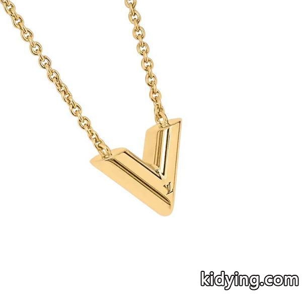ルイヴィトン LOUIS VUITTON ネックレス エッセンシャルV ペンダント ロゴ ゴールド 金 ショッピング-0