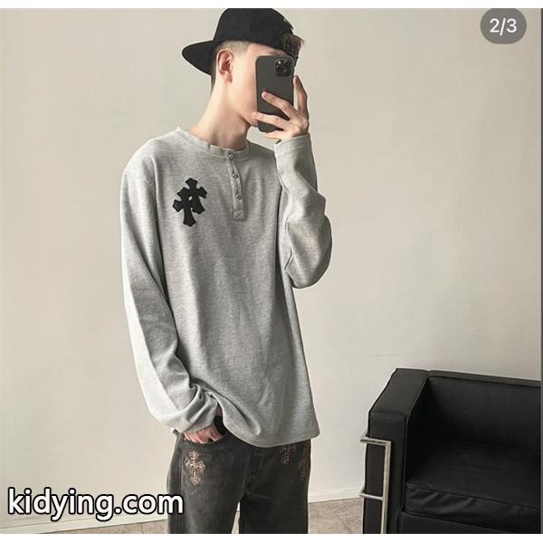 秋冬新作コレクションchrome hearts長袖ｔシャツスーパー コピー無地のデザイン人気品 ユニセックス-0