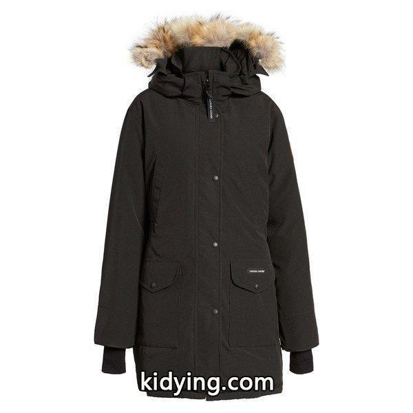 カナダグース コート アウター レディース Canada Goose Trillium Regular Fit Down Parka with Genuine Coyote Fur Trim Black :36-22pwnpgtt9-0236:asty-shop2 - 通販ショッピング-0
