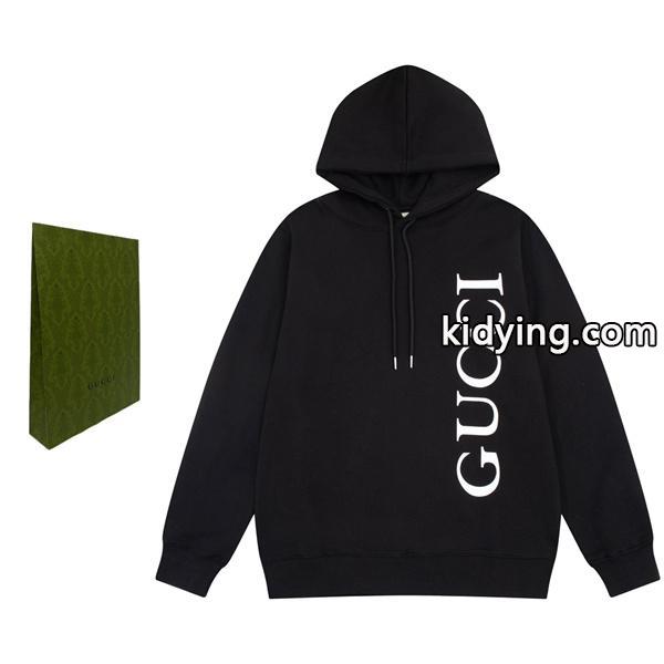 バーティカルロゴ GUCCI グッチ コピー パーカー ホワイト クリーン 端正 ミニマル-1