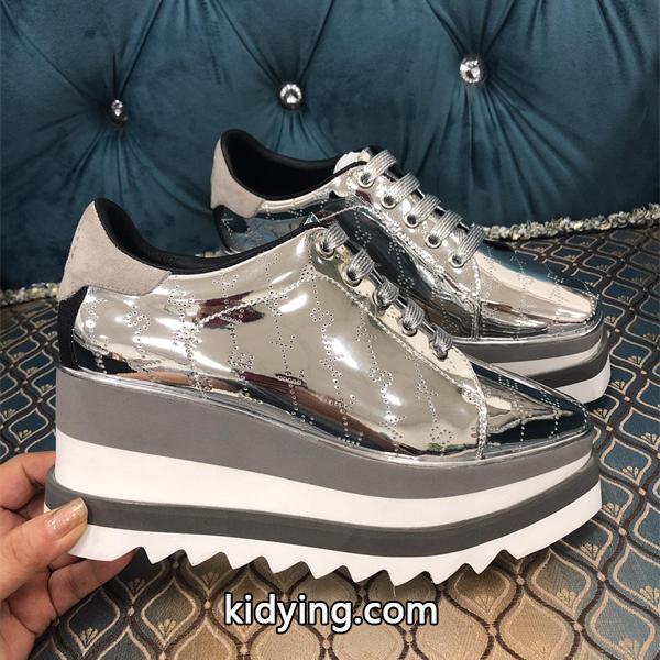 シルバーグリッター STELLA McCARTNEY ステラマッカートニー コピー 厚底スニーカー 大人カジュアル-4