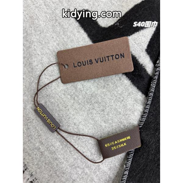 シンプルロゴ LOUIS VUITTON ルイヴィトン コピー マフラー ブラック グレー配色  定番アイテム-6