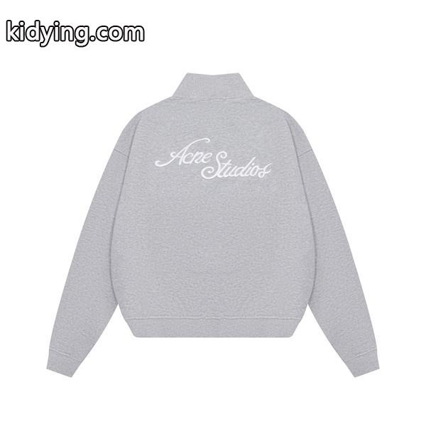 ストゥディオズ ライトグレー × ブラック プリント ジップジャケット Acne Studios コピー 秋冬シンプル 定番-3