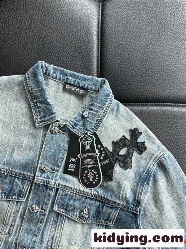 CHROME HEARTS クロムハーツ コピー デニムジャケット ヴィンテージ加工 無骨 トレンド 2026新作-2