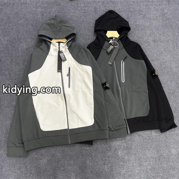 ストーンアイランド 偽物 フードパーカー ジップアップ カジュアル スウェット STONE ISLAND-0
