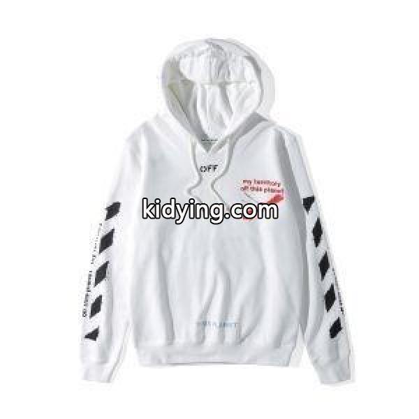 軽くて暖かいオフホワイトパーカーコピーOff-White【SALE中】メンズプルオーバーパーカーフード付き-1