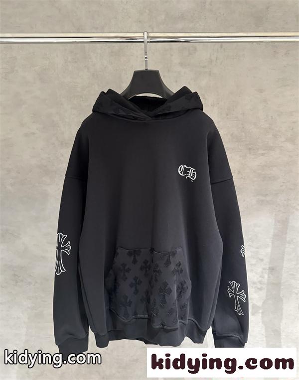 CHROME HEARTS パーカー メンズ フーディー クロムハーツ コピー ゆったりシルエット ストリート系 保温性-1