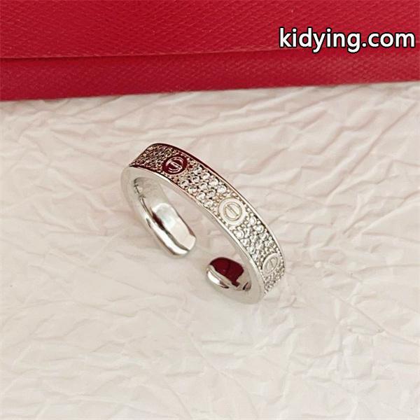 上品輝き ストーン装飾 オープンリング 洗練アクセント Cartier カルティエ コピー-4