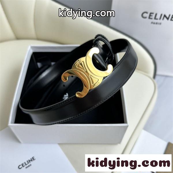スーパーコピー セリーヌ レザーベルト CELINE 細ベルト ゴールド金具 25mm レディース メンズ ウエストマーク きれいめ 百搭 本革調 ベルト-3