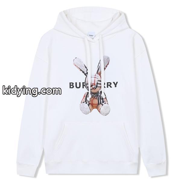人気急上昇 秋冬ふんわり ホワイト BURBERRY バーバリー コピー パーカー キャラモチーフ-0