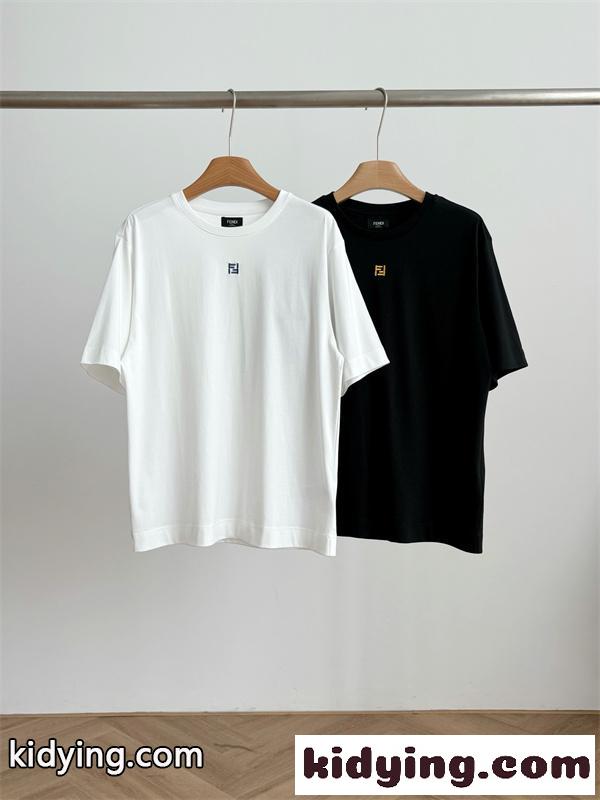 簡単人気2026SSトレンド新作&FF刺繍ロゴ FENDIフェンディtシャツコピーユニセックス２色-1