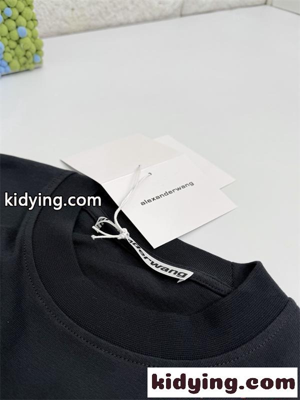 アレキサンダーワン コピー 長袖Tシャツ グラデーションロゴ Alexander wang モード系 ワイドフィット 春秋-3
