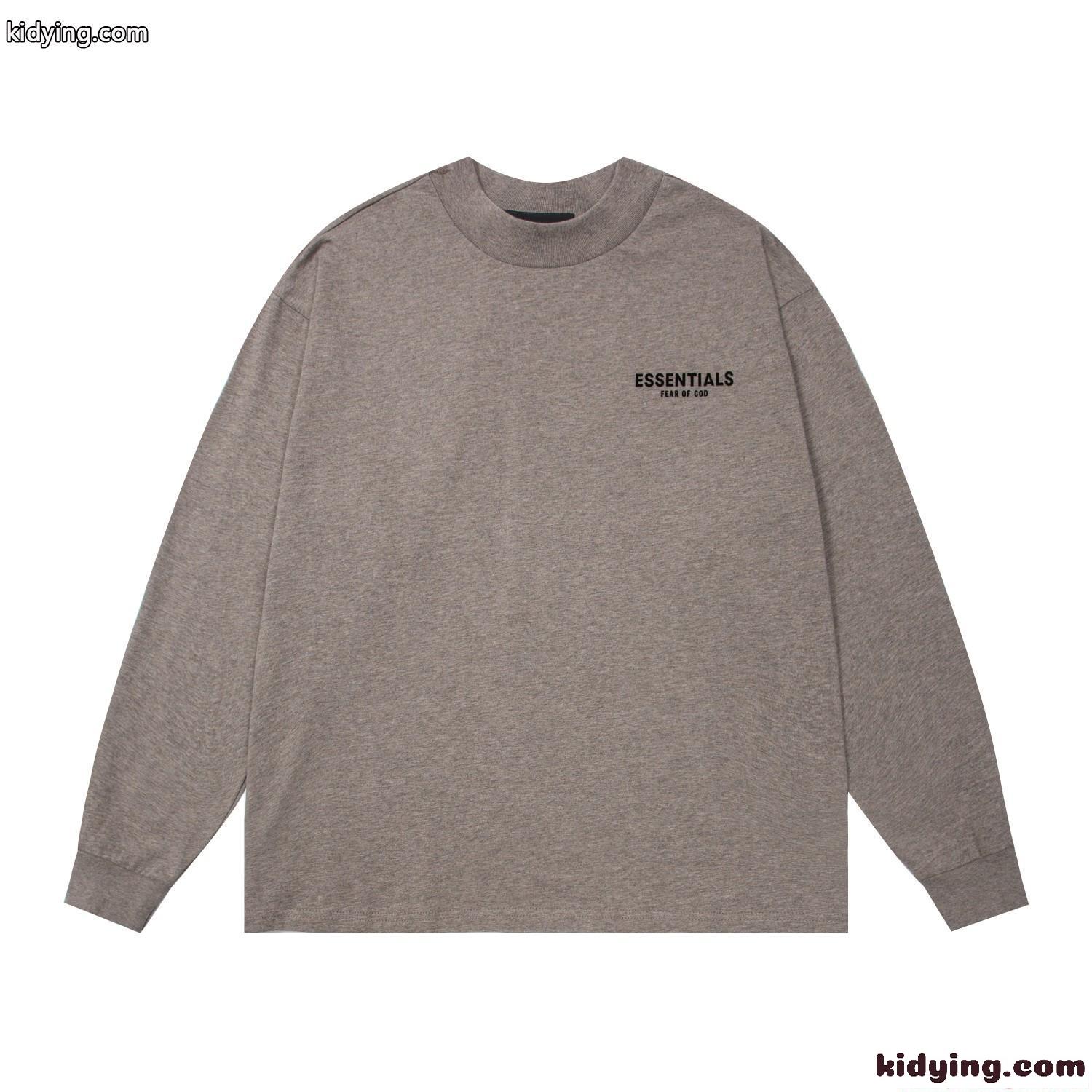 オーバーサイズ 刺繍 長袖Tシャツ ESSENTIALS ホワイト プリント ストリート ミニマル エッセンシャルズ コピー-5