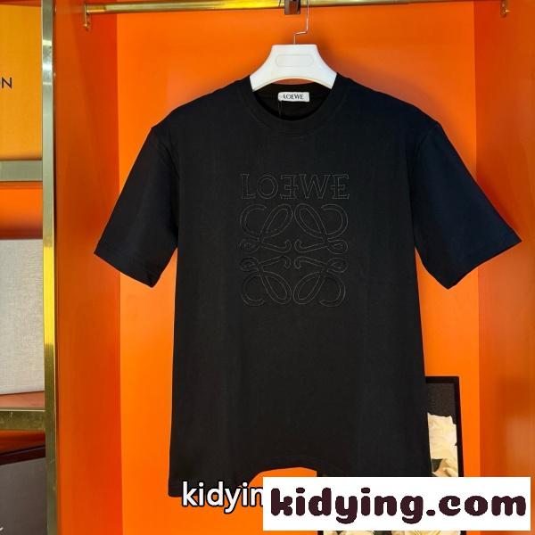 LOEWE ロエベ クラシックアナグラム 刺繍デザインTシャツ コットン半袖 ファッション 売れ筋 快適フィット-7