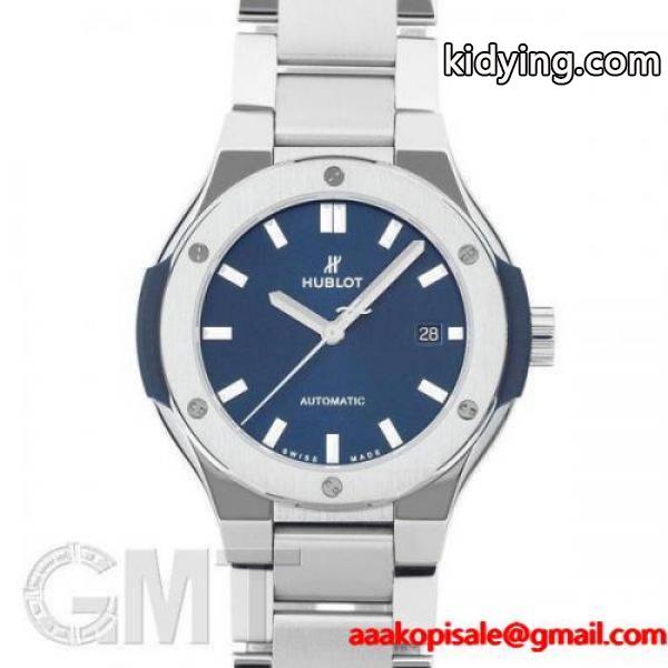 【2017年新作】ウブロ クラシック・フュージョンチタニウム ブレス ブルー 33mm 585NX7170NX HUBLOT新品 レディース 品質の良い腕時計-0