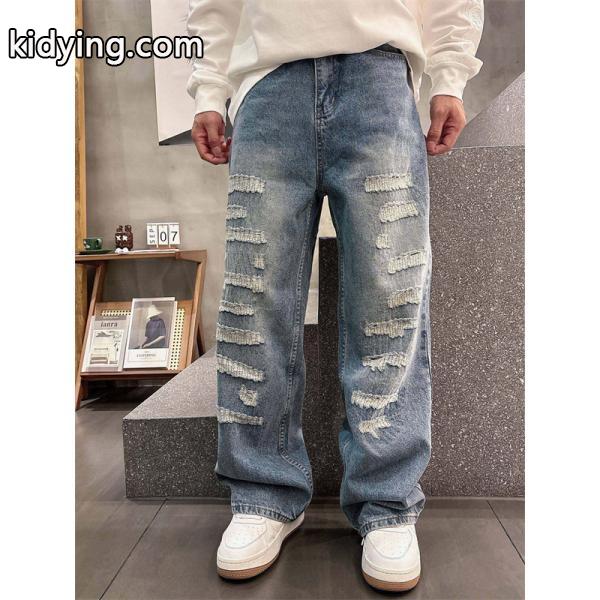 限定モデル グレー ダメージデザイン Chrome Hearts クロムハーツ スーパーコピー デニムパンツ-6