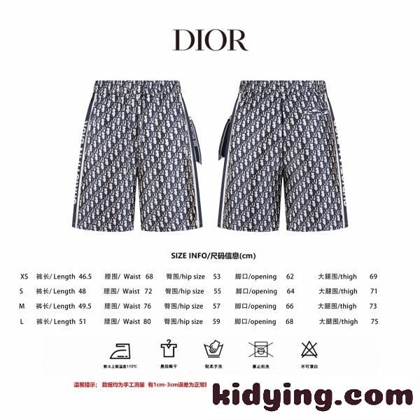 2026新作 DIOR 激安 ディオール ショートパンツ ハーフパンツ オブリーク ジャカード ロゴ サイドライン ウエストゴム メンズ レディース-1