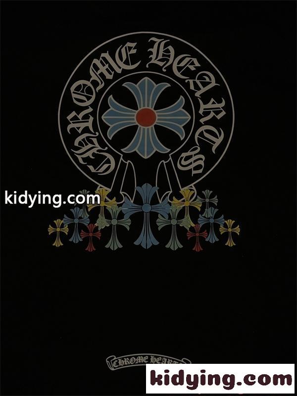 クロスプリント Tシャツ  クロムハーツ コピー CHROME HEARTS メンズ レディース 半袖トップス カラークロス ロゴデザイン ストリート-5