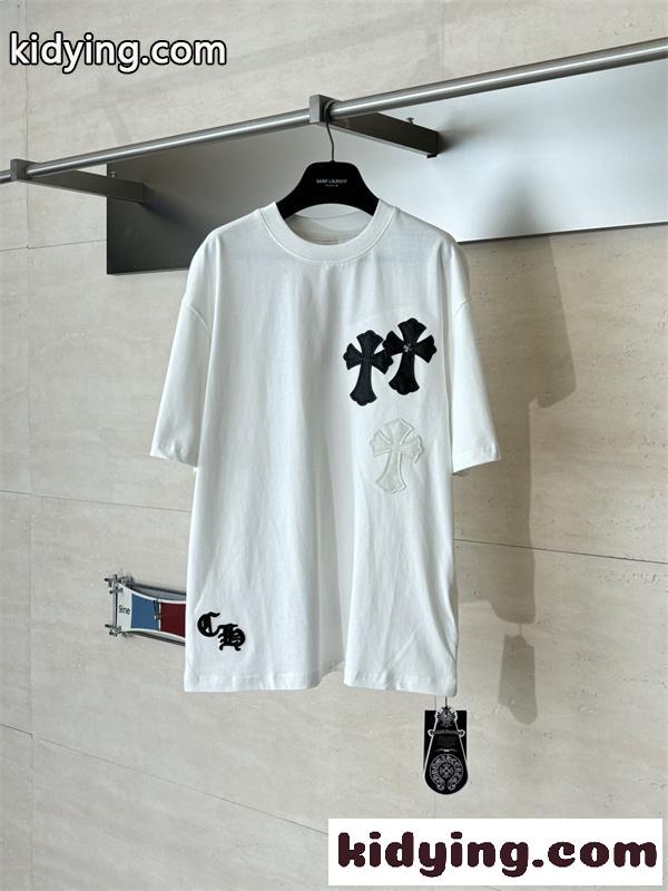 CHROME HEARTS クロムハーツ コピー クロスパッチデザイン ルーズシルエット 半袖Tシャツ-1