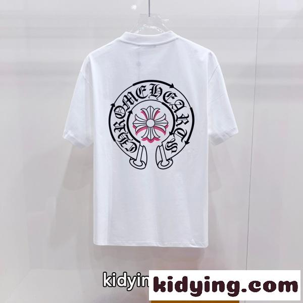 2026新作 Chrome Hearts 激安 クロムハーツ 半袖Tシャツ クロスロゴ バックプリント コットン クルーネック ストリート ユニセックス 人気アイテム-8