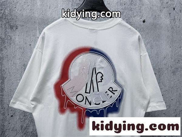 ホワイト ワンポイントロゴ クルーネック MONCLER モンクレール コピー 半袖Tシャツ 春夏トップス 清潔感コーデ-6