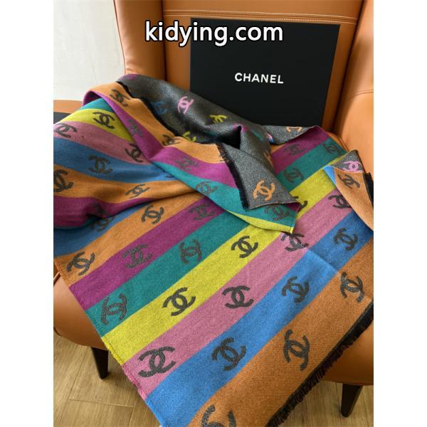 CHANEL（シャネル）2025年冬新作 ラグジュアリー カシミヤ混マルチカラー ロゴ ジャカード大判ストール / レディース＆ユニセックス-3