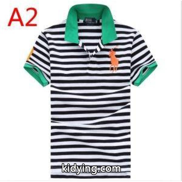 人気急上昇中Polo Ralph Laurenポロ ラルフローレン激安ストライプメンズビジネス用ポロトップスＴシャツ-2
