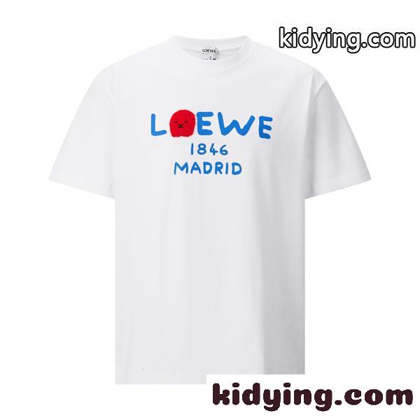 カラーロゴ グラフィックアート 遊び心 LOEWE ロエベ コピー 半袖Tシャツ 旬のファッションアイテム-0
