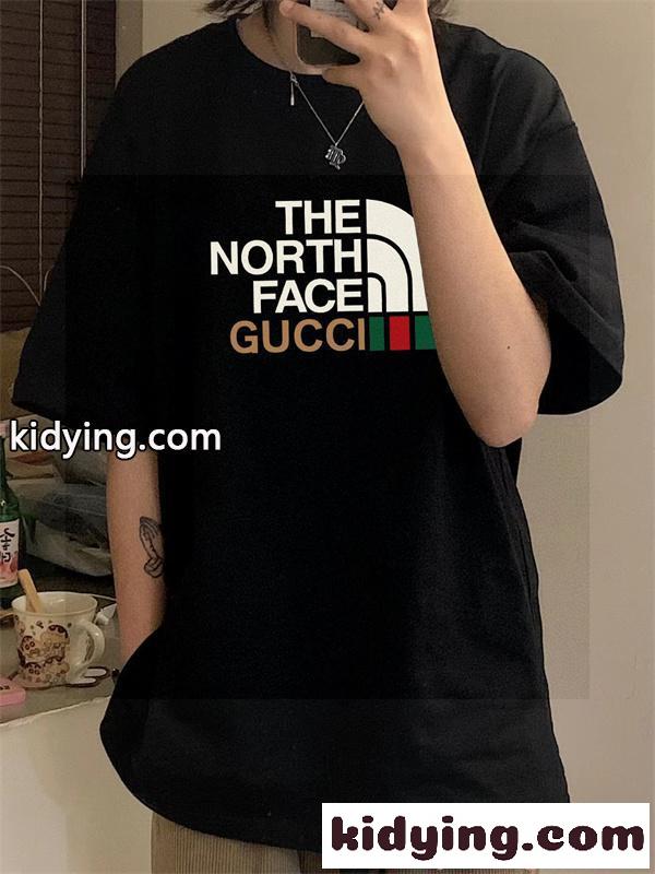 Gucci&TNFコラボグッチtシャツコピー&2026激安ユニセックスオーバーサイズ上品オシャレコーデ-3
