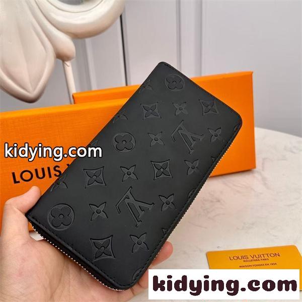 LOUIS VUITTON モノグラム調 エンボス長財布 メンズ ラウンドジップ シンプル 高級感 ルイヴィトン 偽物-1