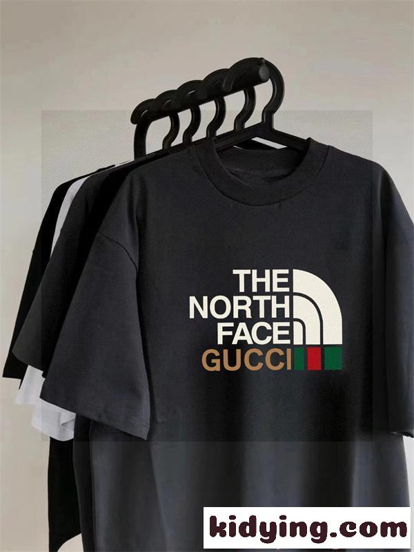 Gucci&TNFコラボグッチtシャツコピー&2026激安ユニセックスオーバーサイズ上品オシャレコーデ-4