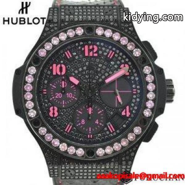 【HUBLOT/ウブロ】BIG BANG　ブラックフローピンク　ピンクサファイア×ブラックダイヤ 当店人気のおすすめ最新品-0