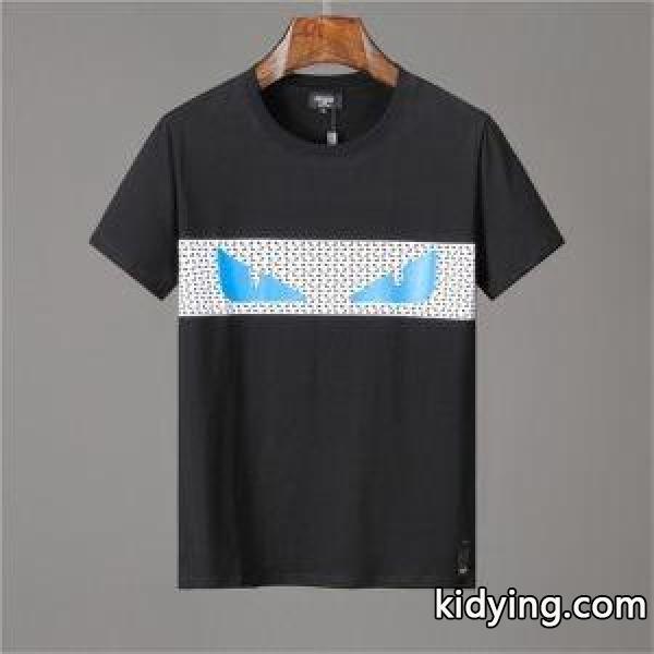 フェンディ コピーFENDI爆買い品質保証コットン柔らかい着痩せｔシャツ半袖トップス洗いやすい生地感黒白男性用-1