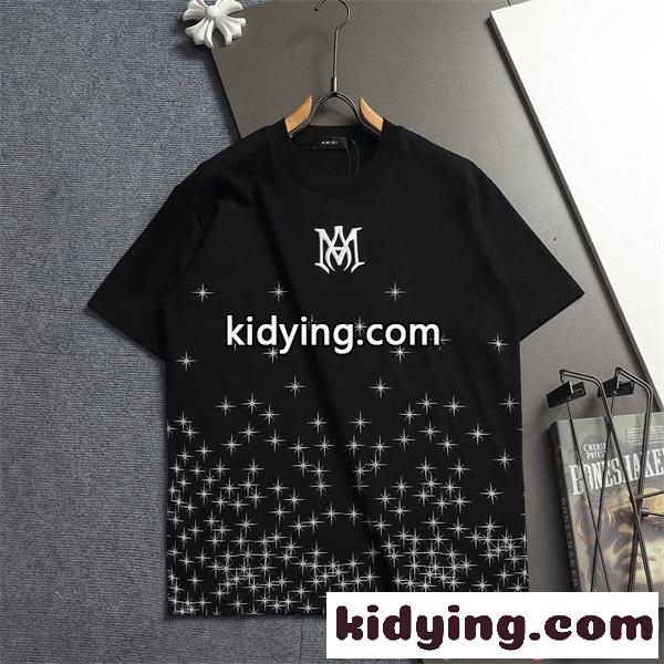 AMIRI Tシャツ ブラック 半袖 星柄グラデーション ストリート映え アミリ コピー 個性派-0