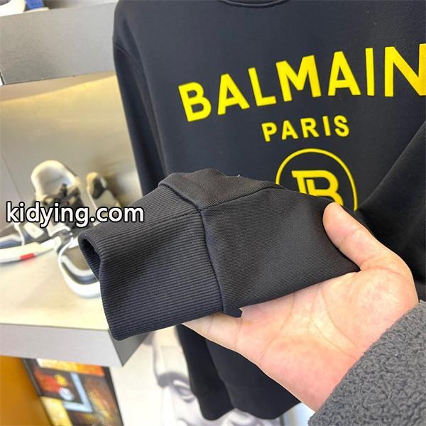 ホワイト 円领 レトロ字母ロゴ スウェット バルマン BALMAIN コピー 秋冬 着こなし上品 定番-5