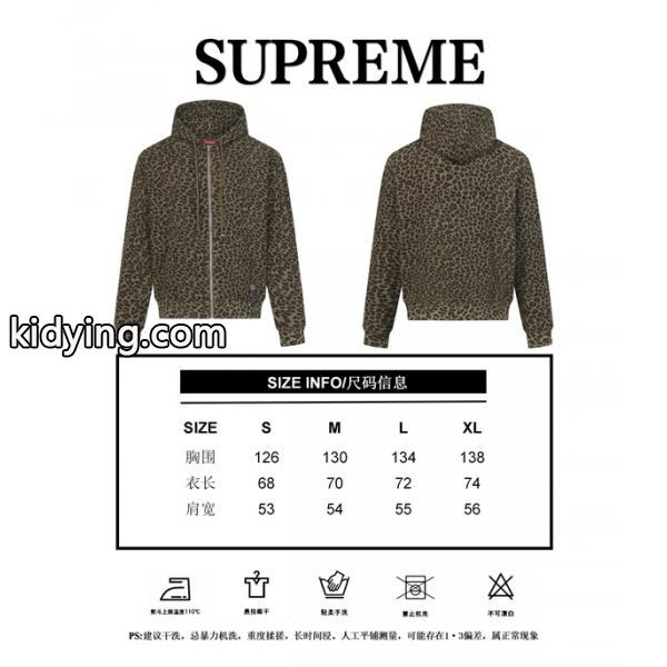 Supreme 激安 フリース フーディ SS25 豹柄 サーマルパーカー メンズ レディース ジップアップ ストリート人気-7