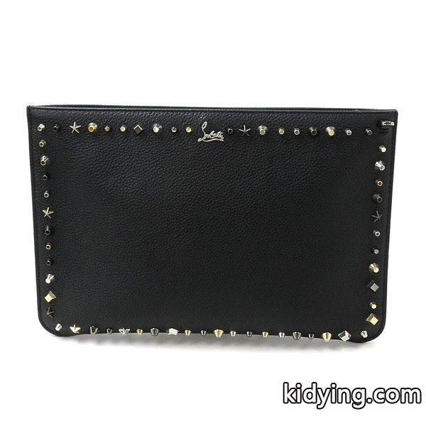 【新品同様】 クリスチャンルブタン Christian Louboutin ショルダーバッグ 2Wayバッグ クラッチ レザーxスタッズ ブラックxゴールドxガンメタルxシルバー :95150:ブランドバリュー - 通販ショッピング-0