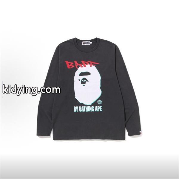 ベージュ グラフィティ 猿人头 長袖 T シャツ ベイプ BAPE コピー 秋冬ストリートトレンディ-3