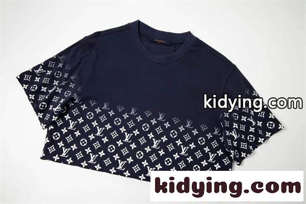 モノグラム 切替 コットン 半袖Tシャツ グラデーション風 上質素材 ルーズフィット メンズ レディース ルイヴィトン コピー Louis Vuitton-2