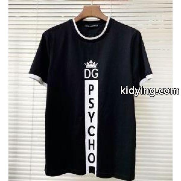 ドルチェ & ガッバーナ コピーDOLCE & GABBANA馴染みやすいスタイル美品幅広いコーデTシャツ黒白-1